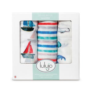 3pk Bamboo Swaddle - Out At Sea