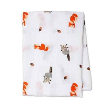 Cotton Muslin Swaddle - Forest Friends One Size