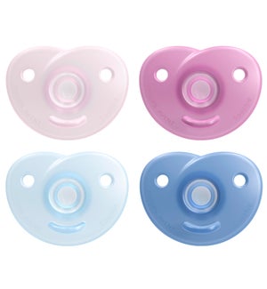 Soothie Heart Pacifier 0-3m, mixed case, 2pk