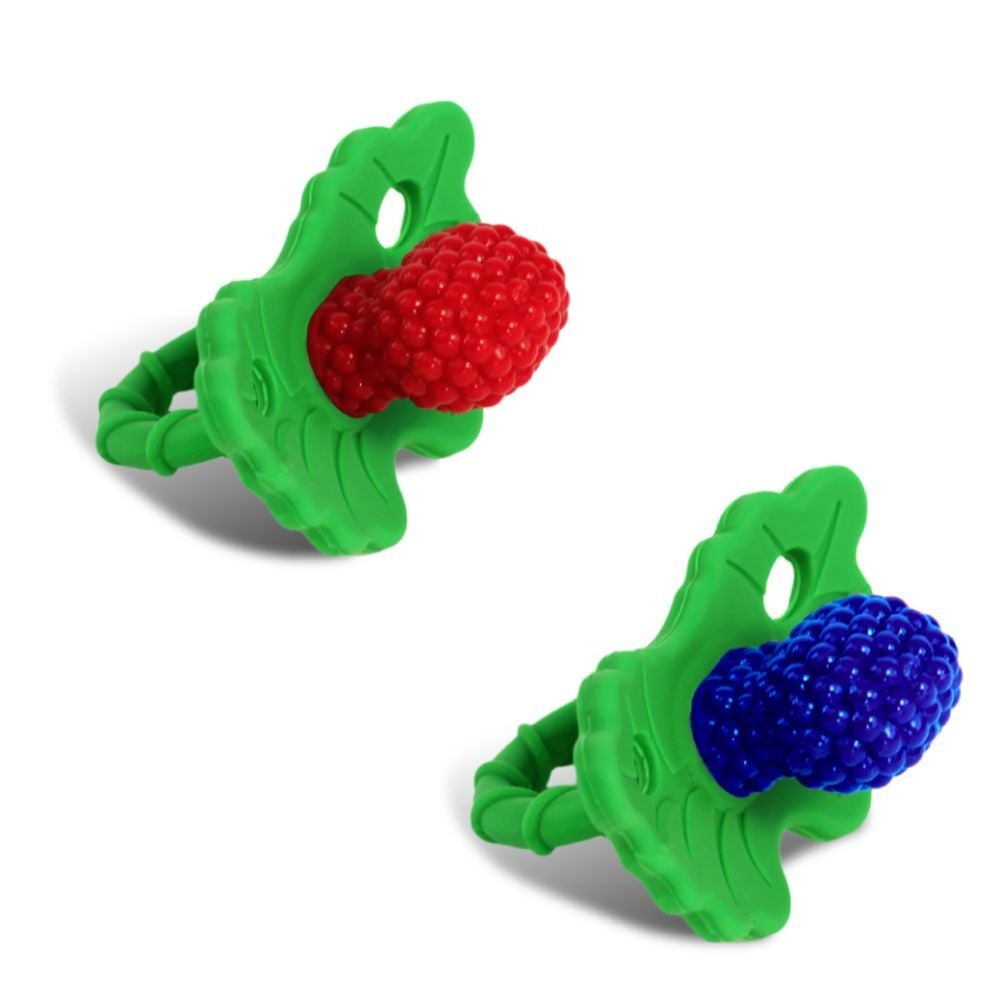 Red and Green raspberry RaZbaby RaZzies Teether 3 Count 
