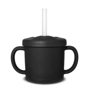 Oso-Cup | Silicone Cup + Straw - Black