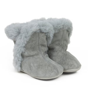 F21 - Soft Sole - Classic Boot Charcoal Leather 0-6M
