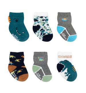 Socks - Dinosaur Terrain 6pk 0-6m