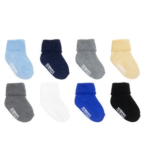 F21 - 8 Pack Infant Socks - Solid Terry Cuff Navy 0-6M