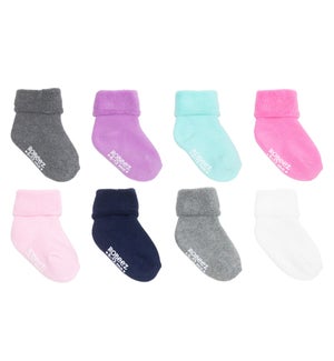 F21 - 8 Pack Infant Socks - Solid Terry Cuff Pink 0-6M