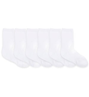 F21 - 6 Pack Kids Socks - Solid CREW White - 5-6.5 5-6.5