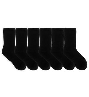 F21 - 6 Pack Kids Socks - Solid CRW Black - 5-6.5 5-6.5