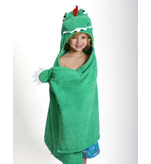 Kids Plush Terry Hooded Bath Towel - Devin Dinosaur 2Y+