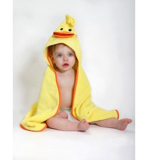 Baby Snow Terry Hooded Bath Towel - Puddles Duck 0-18M