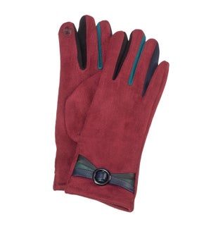 BOW ACCENT TEXTING GLOVE-WINE