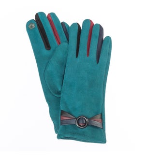 BOW ACCENT TEXTING GLOVE-TEAL