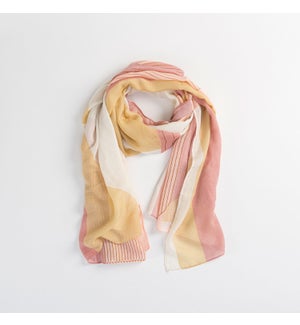 YELLOW ABSTRACT STRIPE LIGHTWEIGHT SCARF