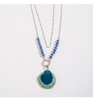 JACLYN AGATE LAYERED PENDANT NECKLACE