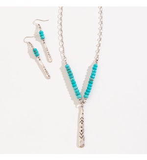 DARBY TURQUOISE PENDANT NECKLACE & EARRING SET
