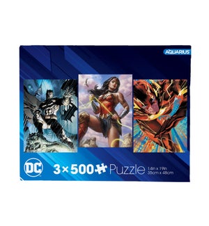 DC Comics 3 x 500 Piece Jigsaw Puzzle Set