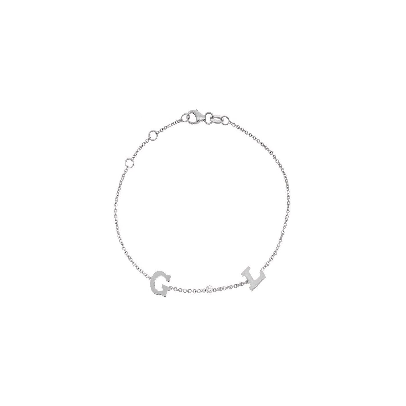 Diamond Mini Uppercase Letter Bracelet for Women