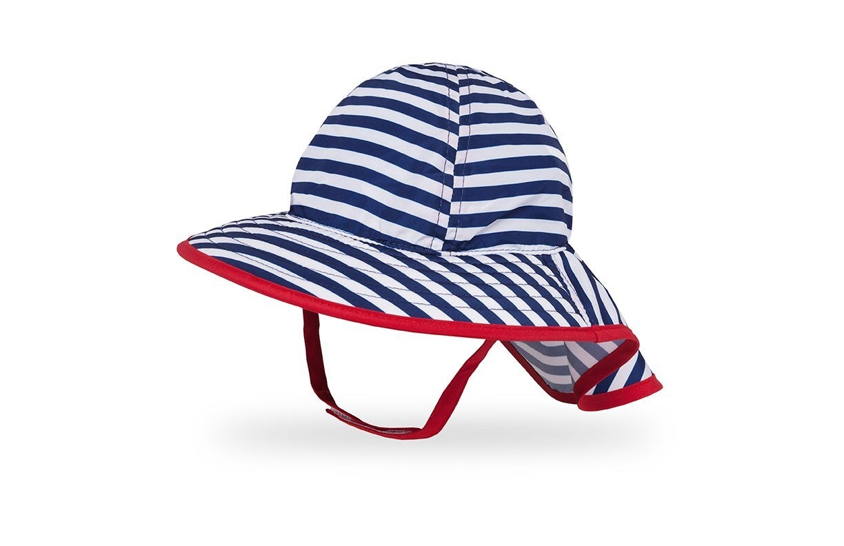 Infant SunSprout Hat, Navy/White Stripe 