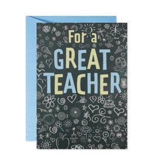 For a Great Teacher Chalkboard Greeting Card
