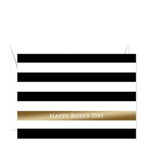 Black Gold Striped Boss Greeting Card