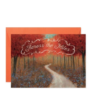 Autumn Forest with Dirt Road Greeting Card