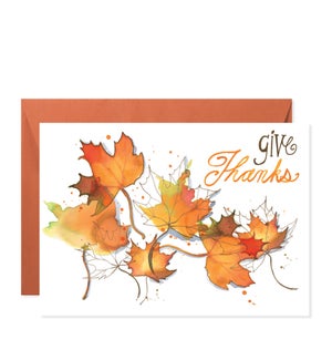 Watercolor Maple Leaves Greeting Card