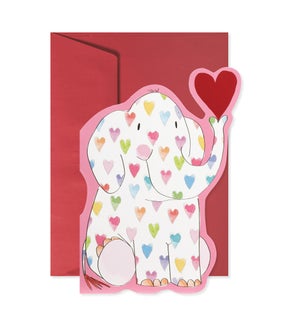 Heart Patterned Elephant Greeting Card