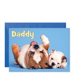Bulldog Dad and Puppy Greeting Card