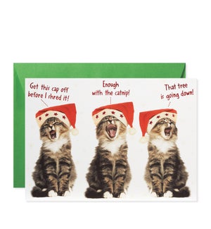 Cats in Christmas Hats Greeting Card