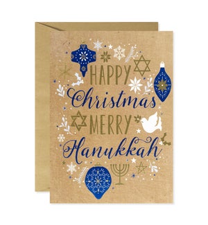 Christmas and Hanukkah Symbols Greeting Card