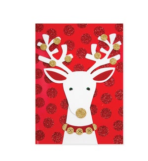 Glitter Nose Reindeer Greeting Card