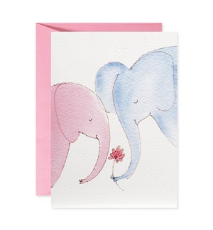 Elephants with Flower Greeting Card
