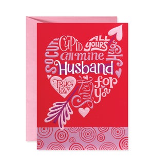 Husband Word Heart Greeting Card