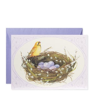 Yellow Bird on Nest Greeting Card