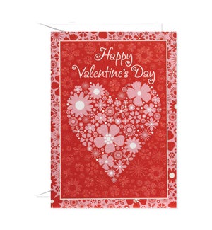 Floral Print Heart Greeting Card