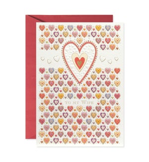 Rows of Different Hearts Greeting Card