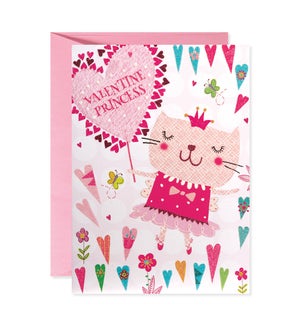 Kitty Fairy with Hearts Greeting Card