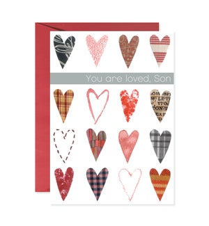 Assorted Patterned Hearts Greeting Card