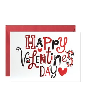 Black and Red Valentines Greeting Card