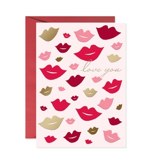 Lipstick Marks Love You Greeting Card