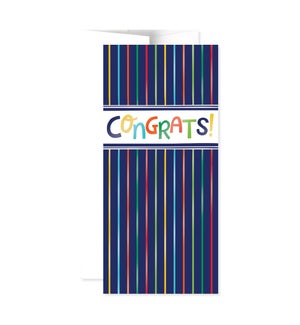 Colorful Stripes Congrats Money Card