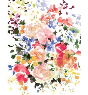Loose Watercolor Florals Blank Boxed Note Cards