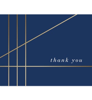 Navy with Gold Lines Thank You Cards