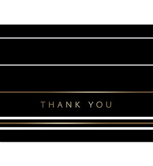 Classic Stripe Black Thank You Cards