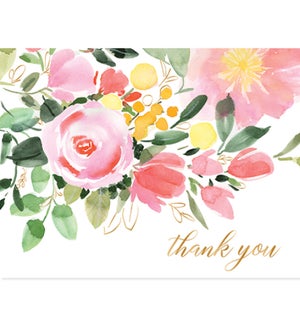Large Watercolor Bloom Thank You Cards