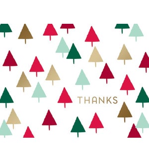 Merry Mix Boxed Thank You Cards - Trees