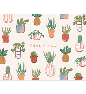 Watercolor Potted Cacti Thank You Cards