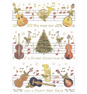 Musical Instruments and Notes Classico Boxed Cards