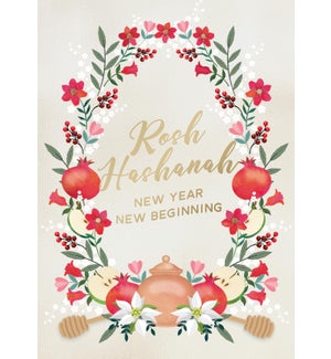Rosh Hashana Wreath Greeting Card Hangpack
