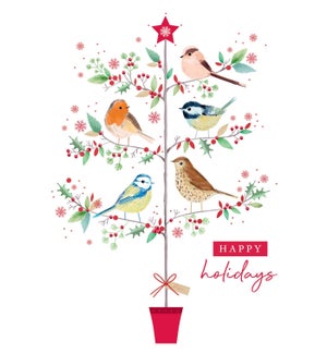 Birds on Christmas Branches Petite Greeting Cards