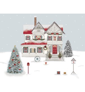 Sweet Christmas House Petite Boxed Greeting Cards